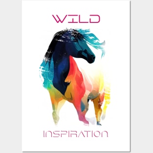 Horse Wild Nature Animal Colors Art Painting Posters and Art